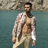 Campus Sutra Men Men's Pale Yellow & Mocha Brown Abstract Block Shirt - 2 of 3