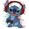 Men's Lilo & Stitch Red and Blue Gamer T-Shirt - 2 of 4