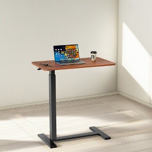 ROOMTEC Portable Adjustable Height Desk, Bedside Table with Hidden Wheels, Freestanding Laptop Desk Side Table - 1 of 4