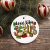 Love like Jesus Playful Christmas Plaid Religious Ornament| OrnamentallyYou - 4 of 4