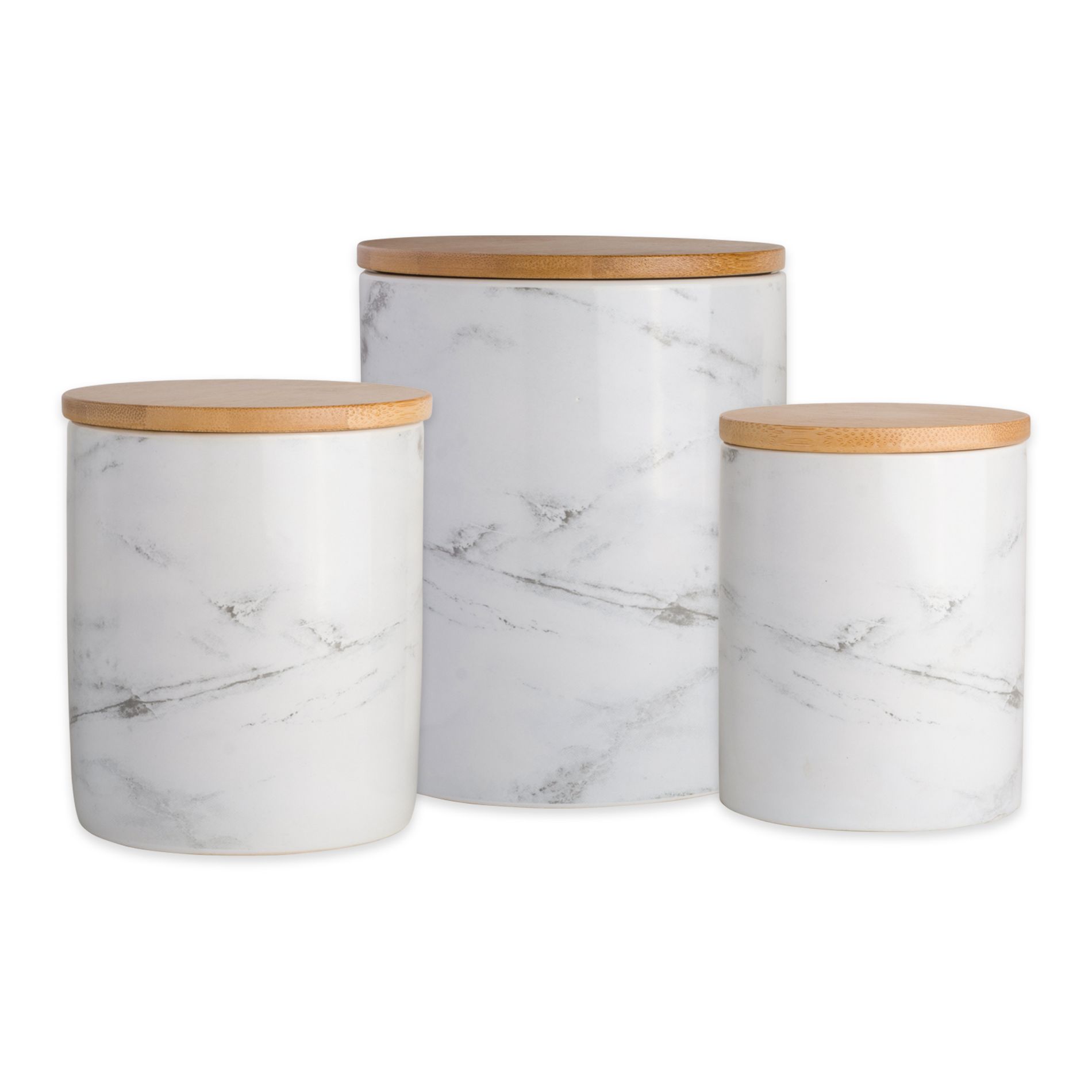 Design Imports White Marble Ceramic Canister Set/3