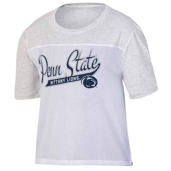 NCAA Penn State Nittany Lions Women's White Mesh Yoke T-Shirt