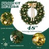 Syemin Wreaths 48in Christmas Wreath Artificial Xmas Wreath 450 PVC Tips for Front Door Gate Wall Xmas Party Decorations, Green, 5"*48"*48" - 3 of 4