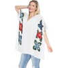 LA LEELA Women's Summer Vacation Beachwear Oversized Swim Suit Loose Party Bathing Suit Cover Ups for Women 1X-2X White, Floral - 3 of 3