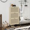 Bella Depot 3 Door Shoe Rattan Shoe Storage Cabinet - 2 of 4
