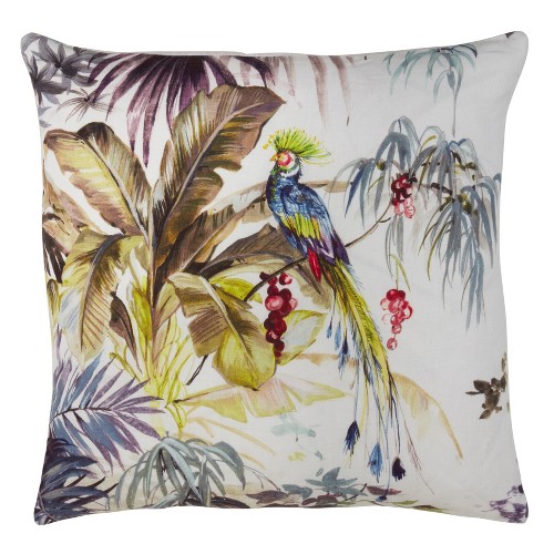 20"x20" Oversize Down Filled Linen Tropical Design Square Throw Pillow - Saro Lifestyle