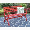 Outdoor Steel Loveseat Bench - Red - Captiva Designs - 3 of 4