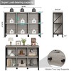 6 Cube Storage Organizer, Industrial Horizontal Bookshelf with Metal Frame, Thick wooden Low & Long bookshelf - 2 of 4