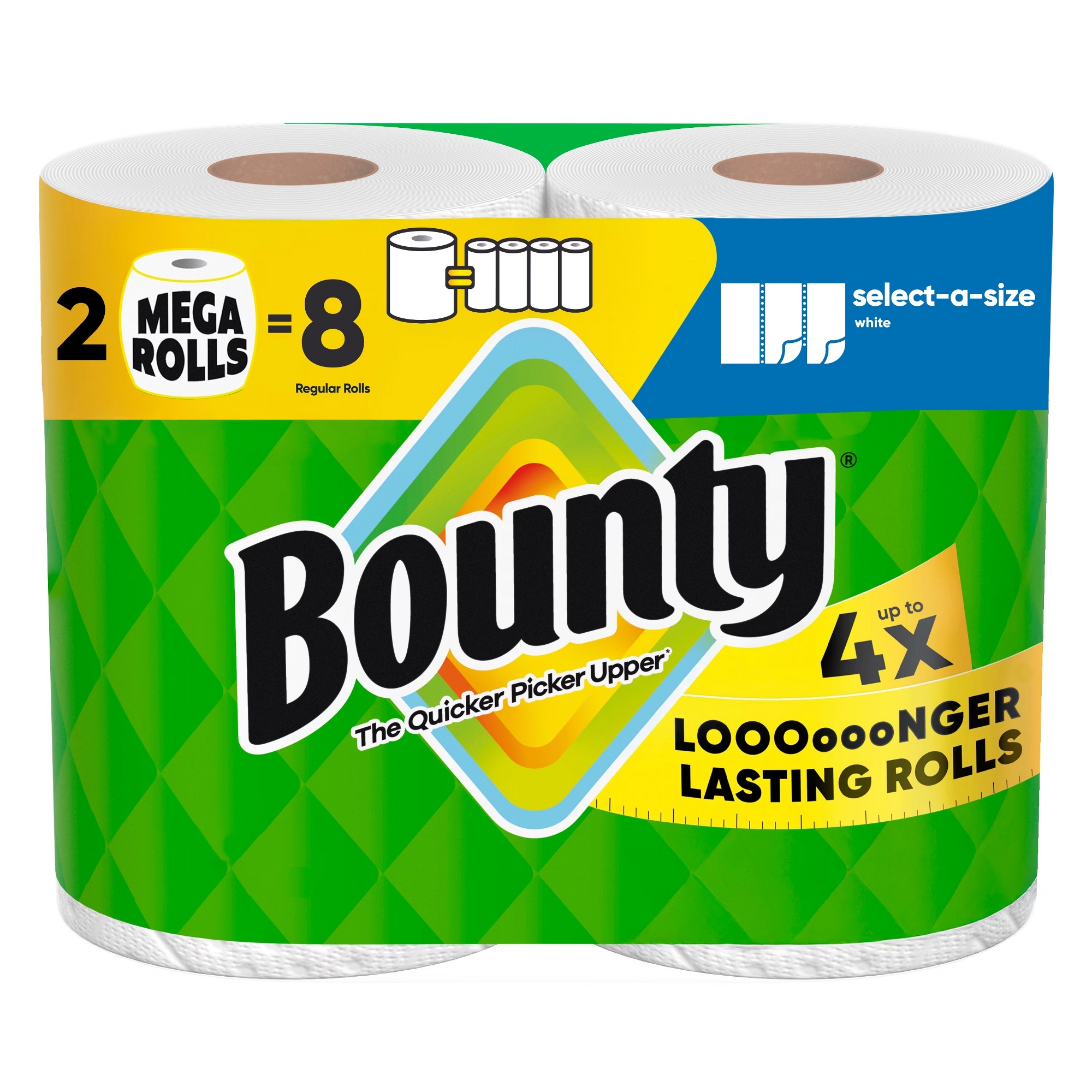Bounty Select-A-Size Paper Towels - 2 Mega Rolls - 2-Ply - 164 Sheets