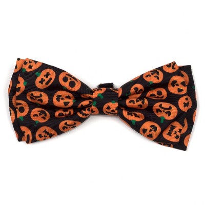 The Worthy Dog Jack-O-Lantern Bow Tie Adjustable Collar Attachment Accessory