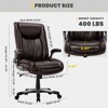 COLAMY Big and Tall Office Chair 400lbs, Heavy Duty High Back Desk Chair with Flip-up Arms and Wide Thick Seat – Black - 3 of 4
