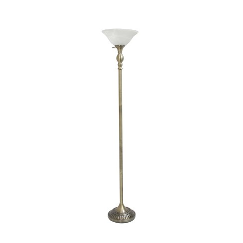 1 Light Classic Torchiere Floor Lamp, Vintage Torch Lamp Shade
