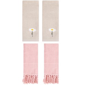 REGALWOVEN 4 Pcs Hand Towels, Absorbent Soft Bath Towel Set for Bathroom - 1 of 4