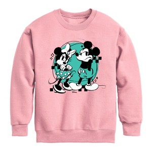 Boys' - Disney - Mickey And Minnie Mouse Graphic Long Sleeve Fleece Sweatshirt - 1 of 3