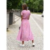 Women's Summer Floral Wrap Maxi Dress Casual Short Sleeve Deep V Neck Split Beach Long Dresses with Belt - 3 of 4