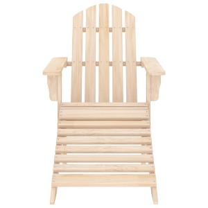 vidaXL Patio Adirondack Chair with Detachable Ottoman - Outdoor Relaxation Furniture in Durable Solid Fir Wood - Brown Light Wood - 1 of 4