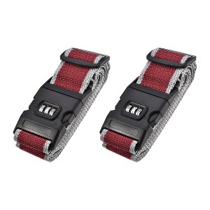 Unique Bargains Combination Lock Travel Luggage Adjustable Buckle Belt Utility Strap 2 Pcs - 1 of 4