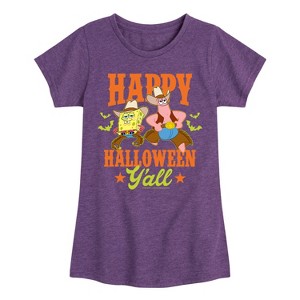 Girls' - SpongeBob SquarePants - Happy Halloween Y'all Fitted Short Sleeve Graphic T-Shirt - 1 of 4