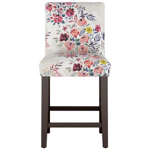 Skyline Furniture Hendrix Counter Height Barstool Multi Floral: Tapered Wooden Legs, Armless Design - 1 of 4