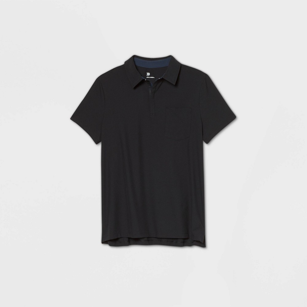 Men's Stretch Woven Golf Polo Shirt - All in Motion Black XL was $24.0 now $12.0 (50.0% off)