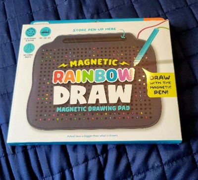 RAINBOW TOYFROG Magnetic Drawing Board - Fully Enclosed Magnetic Beads &  Stylus Pen - Sensory Magnet Board for Kids - Travel & Road Trip Essentials