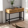 JIONJOY Rustic 2-Drawer Console Table - 44” Farmhouse Entryway Hallway Table with Natural Brown Finish, Cabin-Inspired - 4 of 4