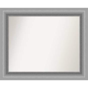34" x 28" Non-Beveled Peak Polished Nickel Bathroom Wall Mirror - Amanti Art