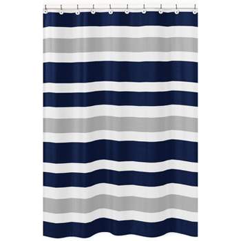 Sweet Jojo Designs Shower Curtain 72in.x72in. Stripe Blue Grey