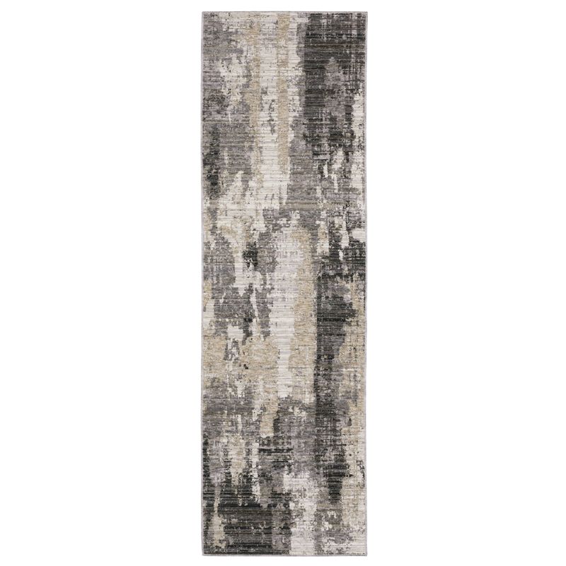 Nirvan Abstract Etchings Indoor Area Rug Gray/Beige - Captiv8e Designs, 1 of 8