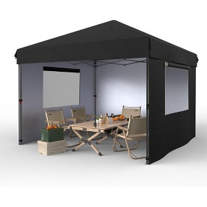 10x10 Pop Up Canopy Tent with 3 Sidewall, Heavy Duty Outdoor Instant Canopy, 3 Adjustable Heights - 1 of 4