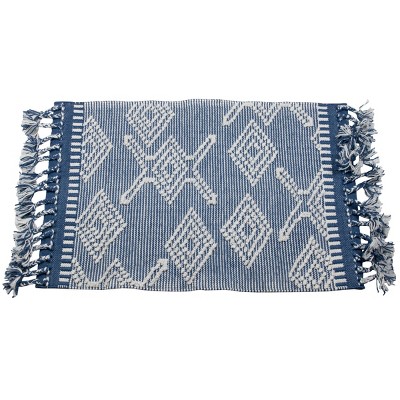 2'x3' Rectangle Hand Made Outdoor Woven Accent Rug Blue - Foreside Home & Garden