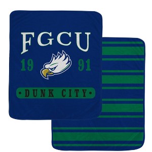 NCAA Florida Gulf Coast Eagles Varsity Plaque Double Sided Royal Plush Blanket - 1 of 2