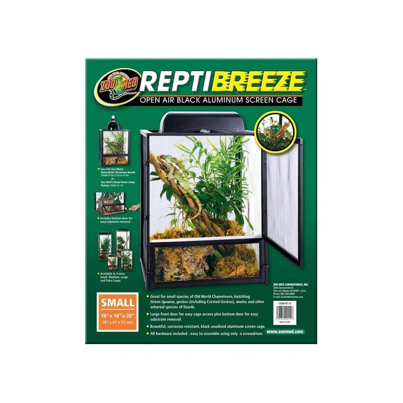 Zoo Med Reptibreeze Open Air Aluminum Screen Black Cage - Small - DS, 1 of 4