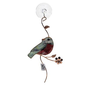 Ganz 9.0 Inch Bird Sun Catcher Flower Suction Cup Stained Glass And Suncatchers - 1 of 3