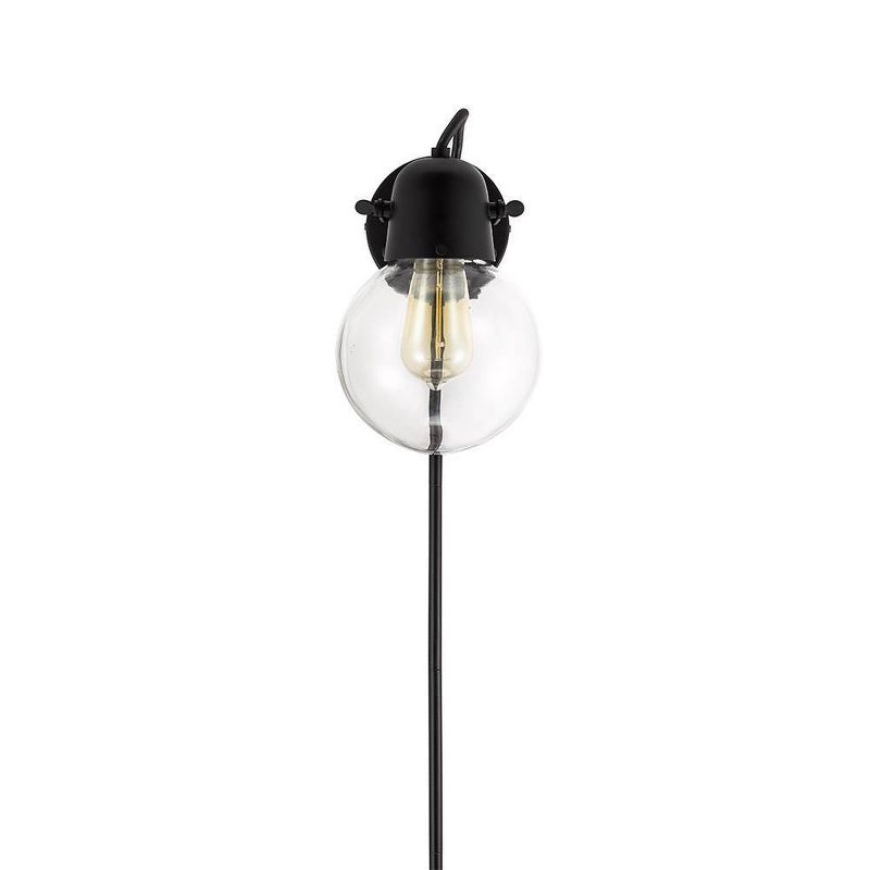 9.5&#34; Mid-Century Glass Globe Plug-In Wall Light Mount Sconce (Includes LED Light Bulb) Dark Bronze - Cresswell Lighting, 1 of 13