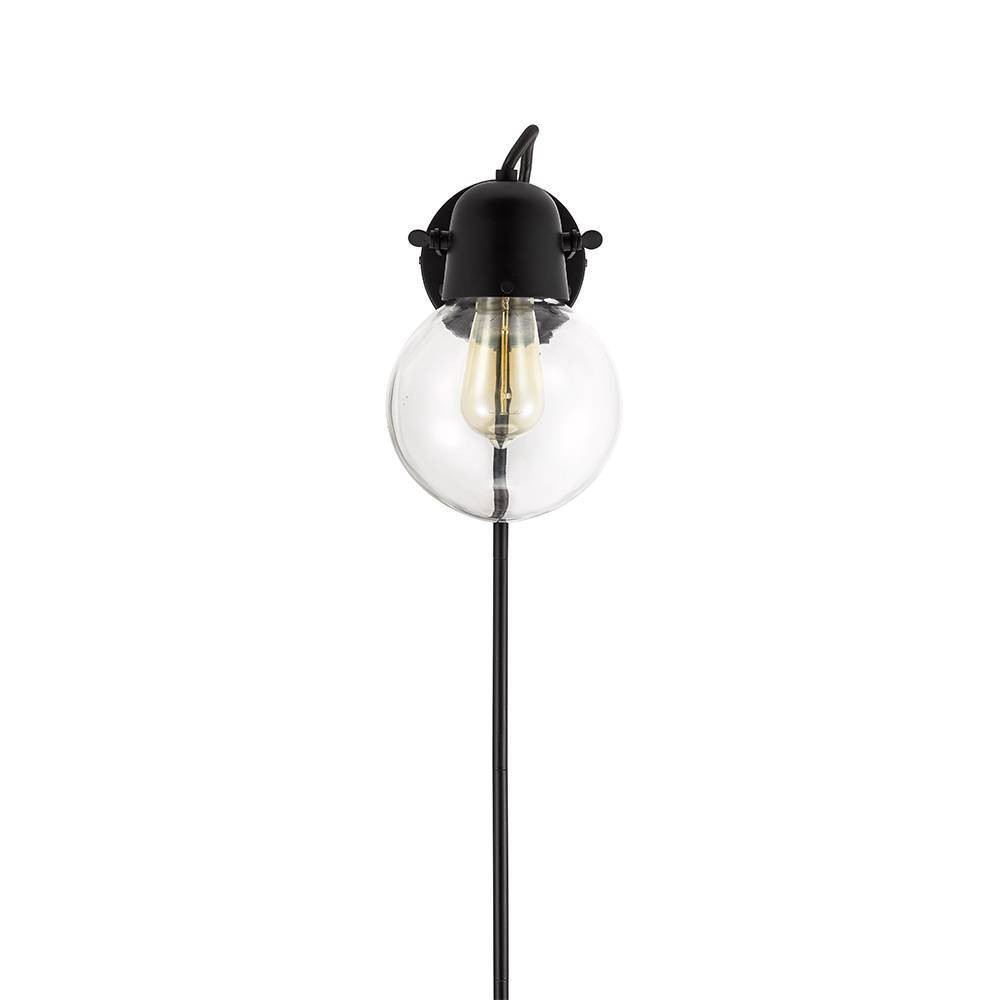 Photos - Chandelier / Lamp 9.5" Mid-Century Glass Globe Plug-In Wall Light Mount Sconce (Includes LED