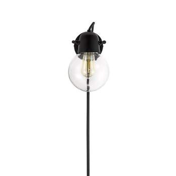 9.5" Mid-Century Glass Globe Plug-In Wall Light Mount Sconce (Includes LED Light Bulb) Dark Bronze - Cresswell Lighting