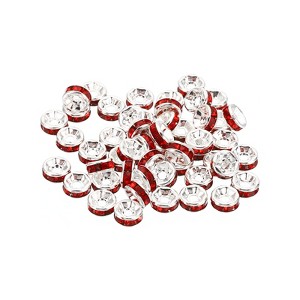 Unique Bargains Rhinestone Small Round Bulk Glass Spacer Beads for Jewelry Making 100 Pcs - 1 of 4