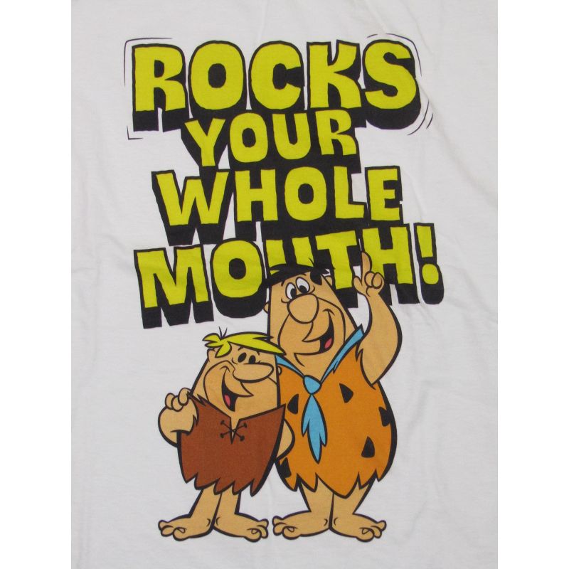 Men's Flintstones Fruity Pebbles Rocks Your Whole Mouth White Graphic Tee Shirt, 2 of 3