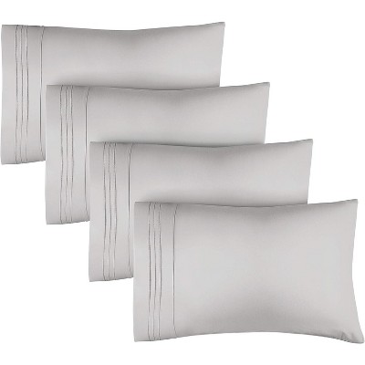 Ultra Soft Solid Pillowcases Set of 4 - Cozy & Breathable 4 Piece Pillow Covers - CGK Linens