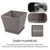 Kozyard Planter Indoor Outdoor Plant Pots with Tray Collecting Water for Tall Plants, Flowers - 3 of 4
