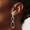 Black Bow Jewelry Triple Oval Dangle Post Earrings in Polished Sterling Silver - 3 of 4