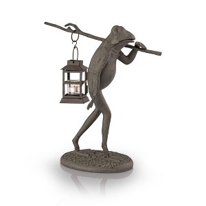 SPI Home Walking Frog Lantern – 17.5" Aluminum & Glass Sculpture, Whimsical Outdoor Accent for Garden or Pathway - 1 of 3