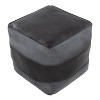 Sapphtopaz Modern leather Ottoman with Splicing Design Upholstered Multi-Purpose Pouf with Recycled Cotton Fill Footstool for Living Room,Bedroom - 4 of 4