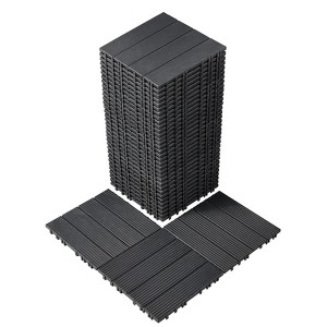 VEVOR Interlocking Deck Tiles, 36 Pack,11.6"x11.6" 36 sq. ft Plastic Waterproof Outdoor Flooring All Weather Use, Patio Floor Decking Covering Tiles - 1 of 4