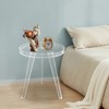 YIYIBYUS Modern Round Acrylic Side Table, Clear Side Table - 2 of 4