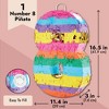 Blue Panda Rainbow Number 8 Pinata for 8th Birthday Party Supplies, Fiesta, Anniversary Celebration (Small, 11.4 x 16.5 x 3 inches) - 4 of 4