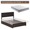 Bed Frame with Charging Station, Industrial Design Platform Bed Frame with Headboard and Metal Slated Frame - 4 of 4