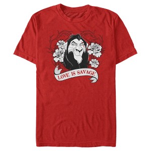 Men's Lion King Scar Valentine's Day Love is Savage T-Shirt - 1 of 4