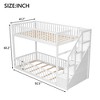 ModernLuxe Twin over Twin Floor Bunk Bed, Wooden Bed Frame with Storage Ladder - 3 of 4
